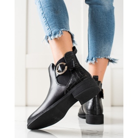 TRENDI Bottes avec une boucle d'or le noir 3