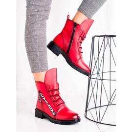 W. Potocki Bottines Potocki rouges à la mode 3