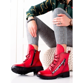 W. Potocki Bottines Potocki rouges à la mode 2