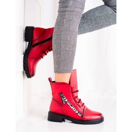 W. Potocki Bottines Potocki rouges à la mode 1