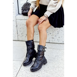 Bottes en cuir ajourées noires Menie le noir 5