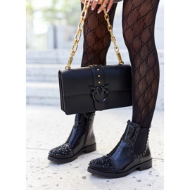 Bottes Monah Jodhpur noires à jets le noir 1 Bottes Monah Jodhpur noires à jets le noir 1