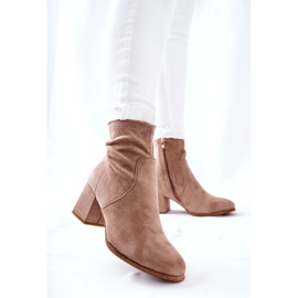 PE1 Bottines Femme Daim Beige Merducio kaki 3
