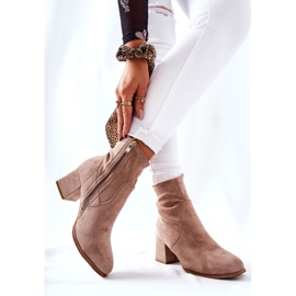 PE1 Bottines Femme Daim Beige Merducio kaki 4