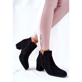 PE1 Bottes en daim noires à talon Elisea le noir 4