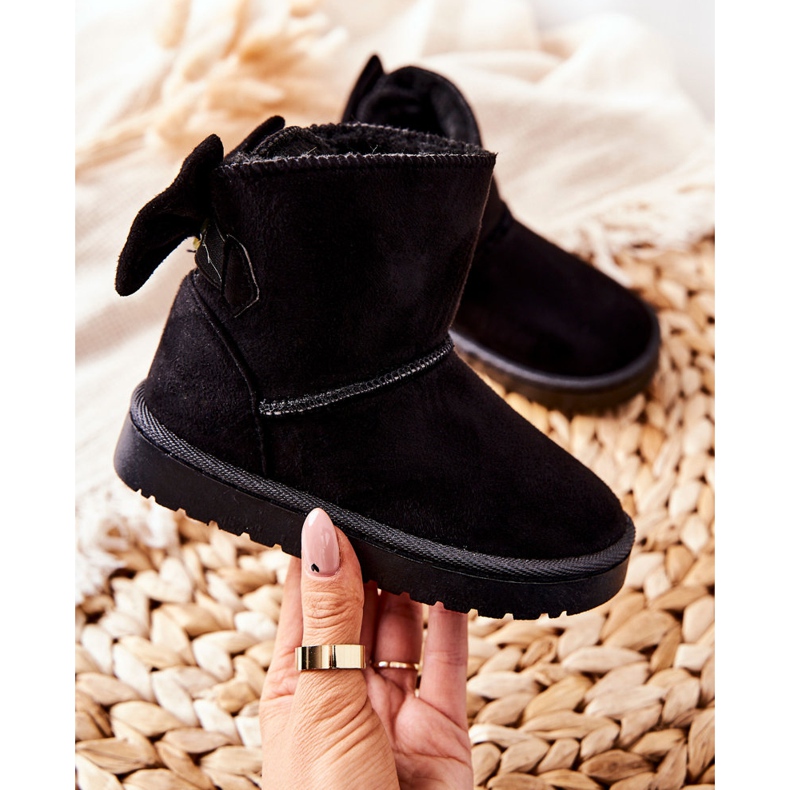 Bottes de neige chaudes noires Lolila pour enfants avec un nœud 2