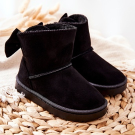 Bottes de neige chaudes noires Lolila pour enfants avec un nœud 1