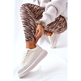 Chaussures de sport en cuir sur plate-forme Lemmy beige 2