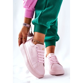 Chaussures de sport en cuir sur la plate-forme rose Lemmy 2
