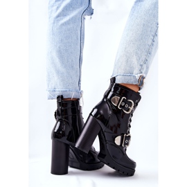 Bottines Laquées On A Bar Flaris Noires Avec Boucle le noir 4