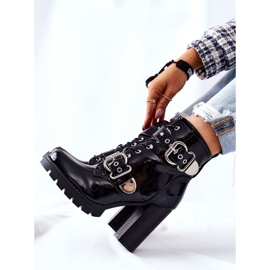 Bottines Laquées On A Bar Flaris Noires Avec Boucle le noir 6