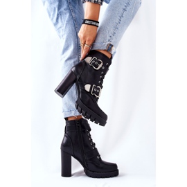 Bottes Sur Un Poteau Avec Une Boucle Noir Flaris 4