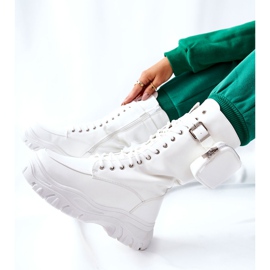 Bottines Plateformes Issanti Blanches Avec Rein 1