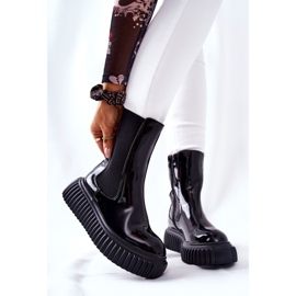 PS1 Bottes hautes laquées sur la plateforme Black Sereia noir 1