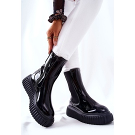 PS1 Bottes hautes laquées sur la plateforme Black Sereia noir 2