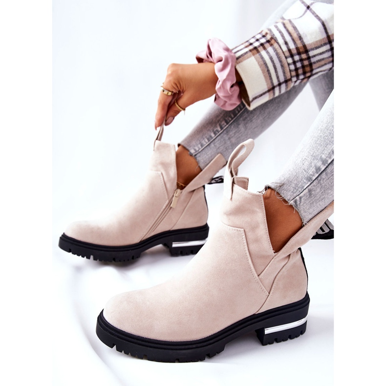 PS1 Bottines chaudes Bottines Jodhpur Avec fermeture éclair Beige My Way 2