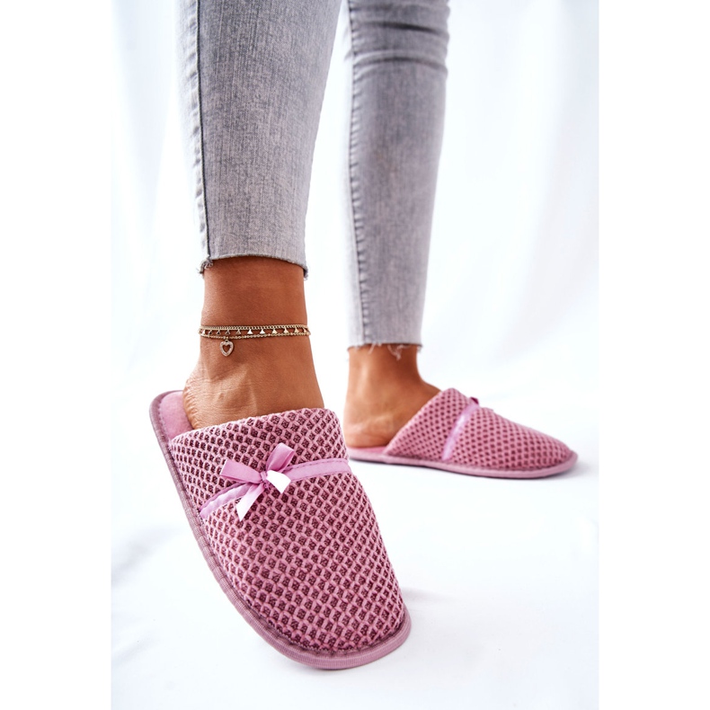 PE1 Chaussons Femme Nœud Rose Evira 2