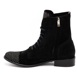 Exquisite Bottines femme en cuir à sequins 1259EX noir le noir 1