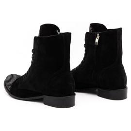 Exquisite Bottines femme en cuir à sequins 1259EX noir le noir 6