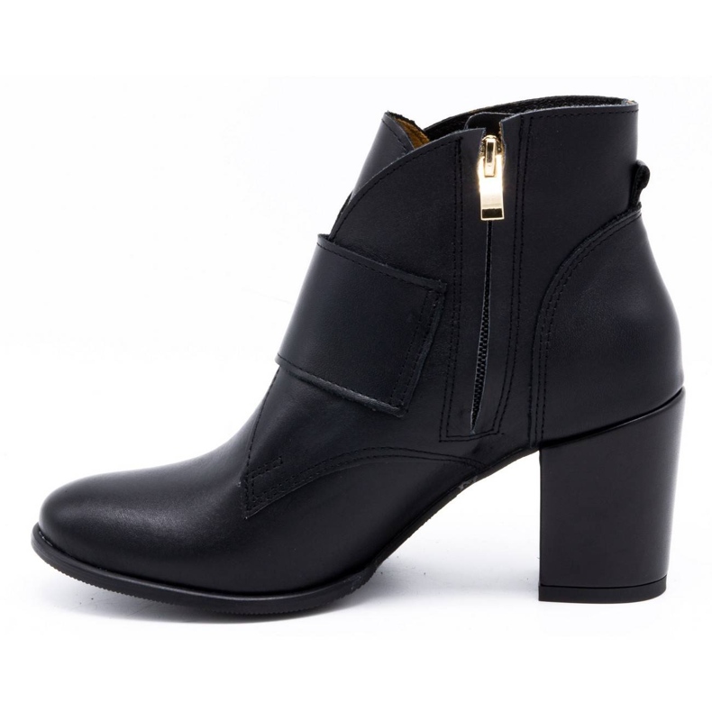 Exquisite Bottines femme en cuir avec boucle à talon haut 1262EX noir 1