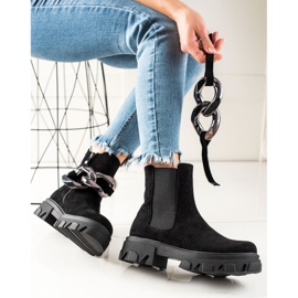 Boots en daim sur la plateforme S. Barski noir 1