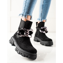 Boots en daim sur la plateforme S. Barski le noir 2