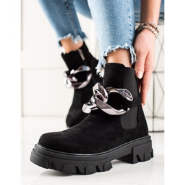 Boots en daim sur la plateforme S. Barski le noir 3