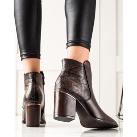 W. Potocki Bottes avec insert Potocki imprimé serpent brun 2