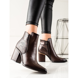 W. Potocki Bottes avec insert Potocki imprimé serpent brun 3