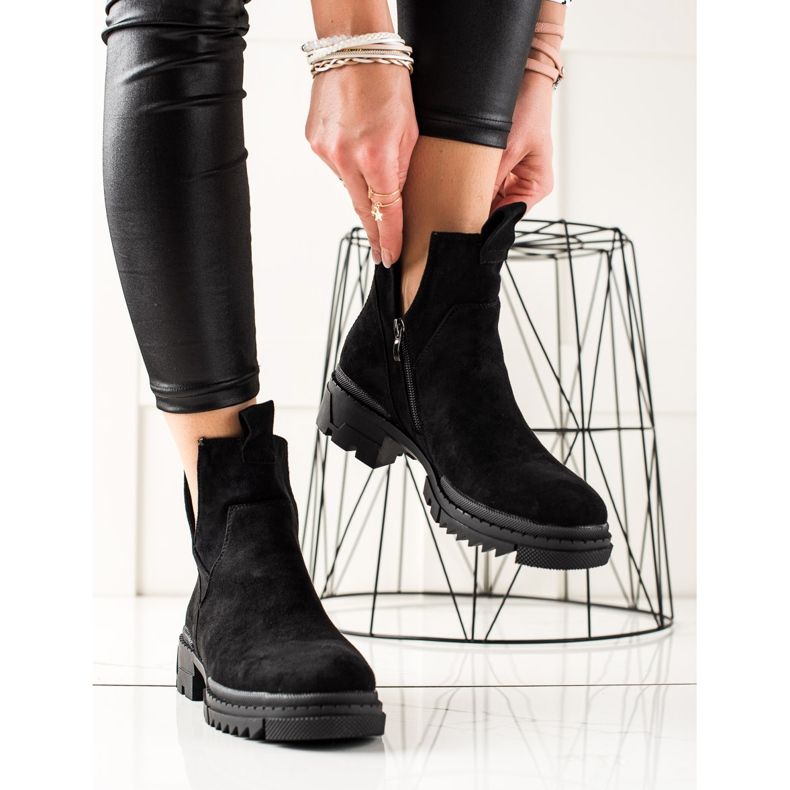 W. Potocki Sacs en daim découpés noir 2