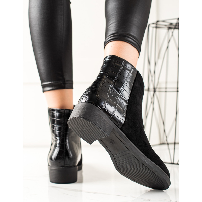 TRENDI Bottines en daim noir 1