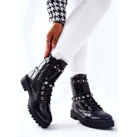PG1 Bottes chaudes noires Nephele Workers avec clous le noir 2