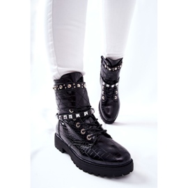 PG1 Bottes chaudes noires Nephele Workers avec clous le noir 3