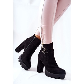 Bottines En Daim À Talons Hauts Noir Dianne le noir 4
