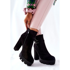 Bottines En Daim À Talons Hauts Noir Dianne le noir 3