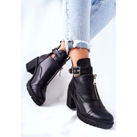PG1 Bottes Clive noires à talons hauts avec boucle le noir 2