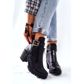 PG1 Bottes Clive noires à talons hauts avec boucle le noir 6
