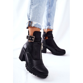PG1 Bottes Clive noires à talons hauts avec boucle le noir 4