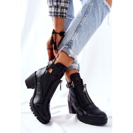 PG1 Bottes Clive noires à talons hauts avec boucle le noir 5