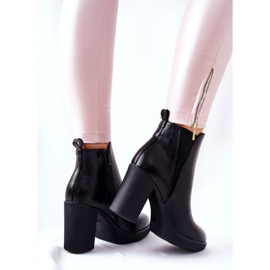 PG1 Bottes en cuir sur un poteau Linari noir le noir 1