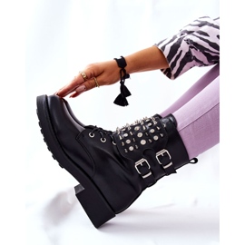 Bottes Avec Clous Sur La Fermeture Éclair Noir Laurena le noir 6