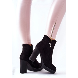 PG1 Bottes en daim noires Lagerlla sur un poteau le noir 4