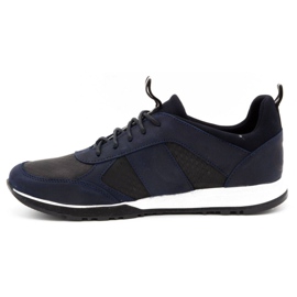 Polbut Chaussures décontractées en cuir pour hommes de sport 2111PLB, bleu marine 1