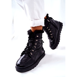 POTOCKI Bottes de neige hautes isolées en fourrure Noir Atchoum 1