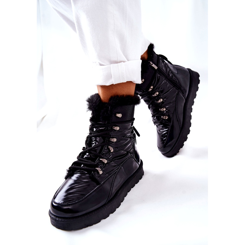 POTOCKI Bottes de neige hautes isolées en fourrure Noir Atchoum 1