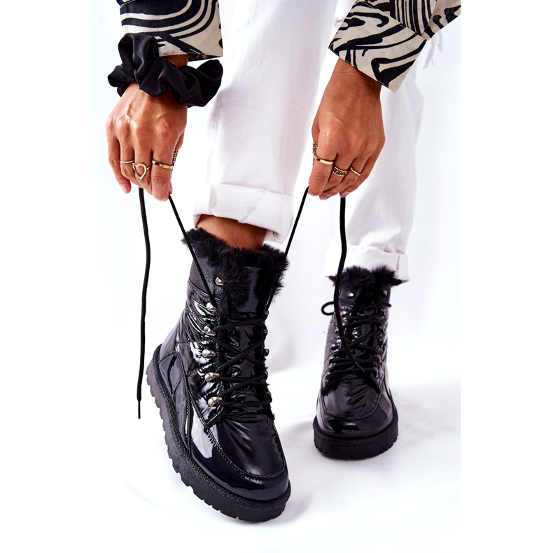 POTOCKI Bottes de neige hautes isolées en fourrure Noir Atchoum le noir 4