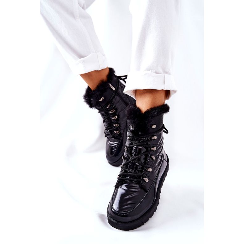 POTOCKI Bottes de neige hautes isolées en fourrure Noir Atchoum le noir 5