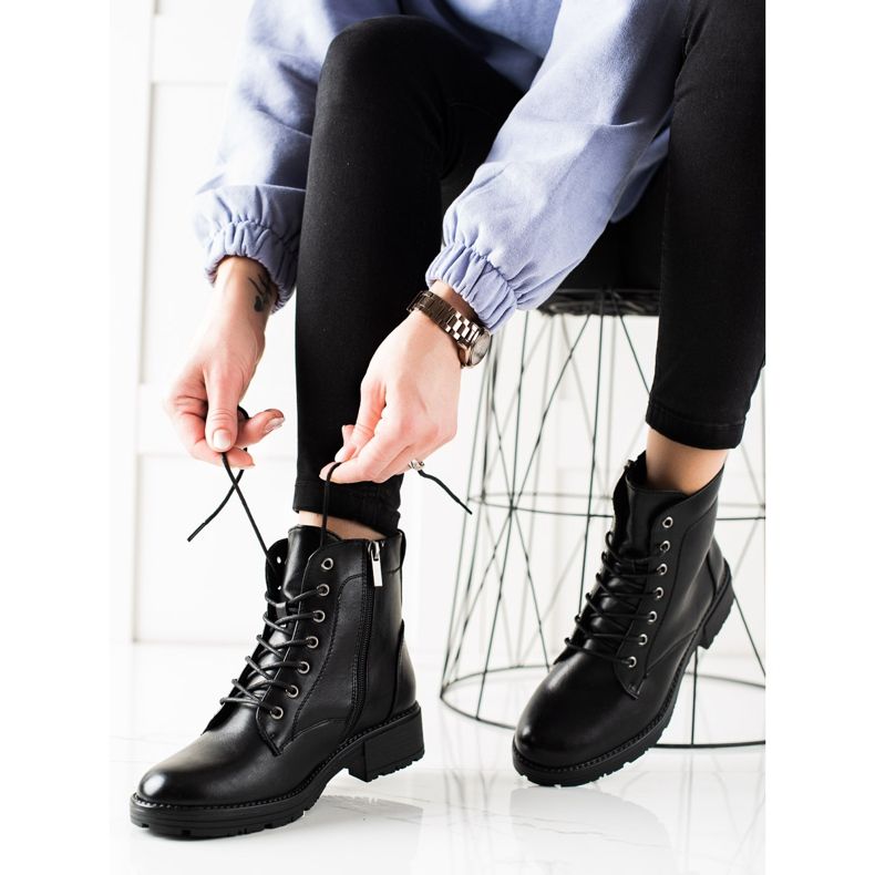 W. Potocki Trappeurs noirs en cuir Eco Potocki 2