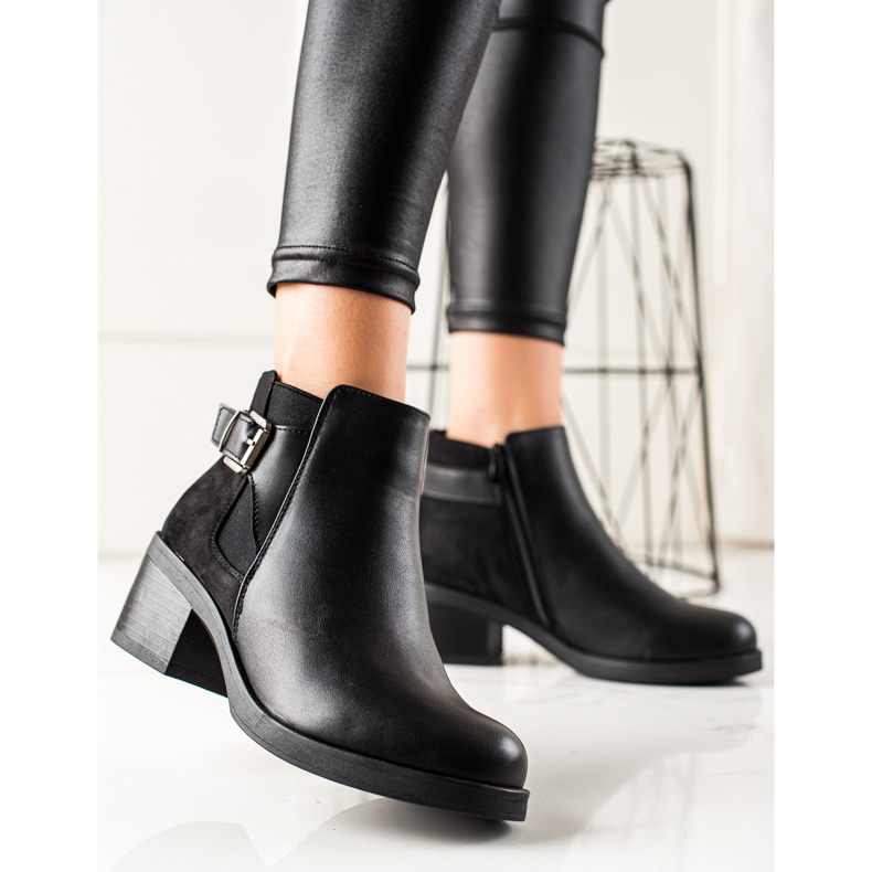 Anesia Paris Bottes décontractées à talons bas le noir 1