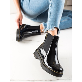Filippo Bottines Chelsea sur la plateforme en cuir noir 1